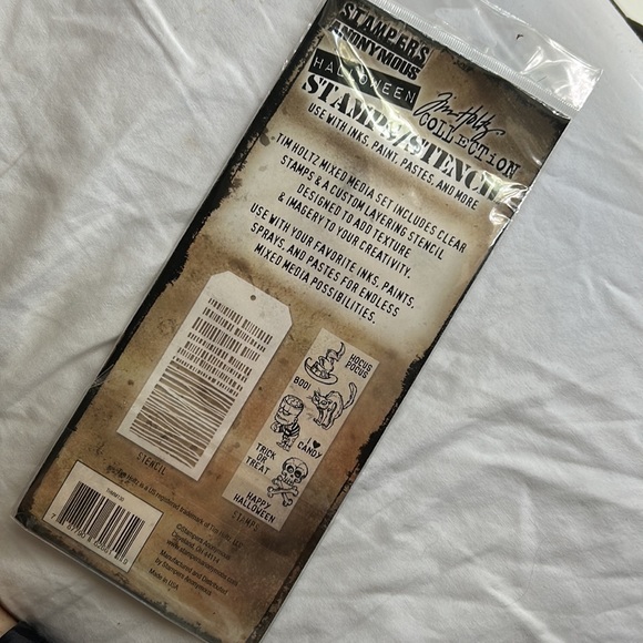 Tim Holtz Stampers Anonymous Halloween Stamps and Stencil Mixed Media NEW NIP - Picture 3 of 9